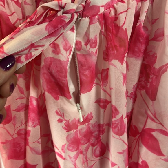 Revelry Poppy Chiffon Ruffle Tier Dress Lace Up Back Zipper Ruffle Straps Dress - Picture 8 of 16